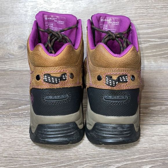 Ariat Terrain Pro H20 Women’s Size 9.5B Purple Brown Leather Trail Hiking Boot - Picture 4 of 12